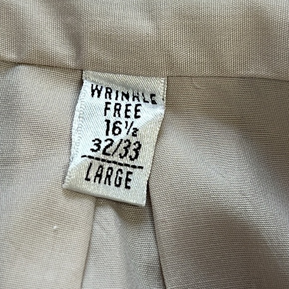 Van Heusen brand light tan dress shirt. Long sleeve. Size large (16 1/2 - 32/33) - Picture 3 of 7